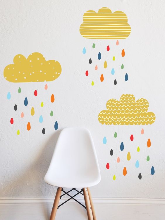 Συννεφάκια και βροχούλα στο παιδικό δωμάτιο